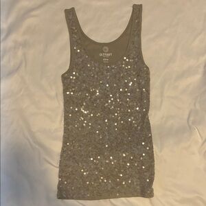 Old Navy Glittering Gray Sequin Tank
